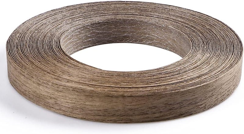 MOLIGOU Walnut Wood Veneer Roll, 3/4”×50’ Plywood Edge Banding Strips, Flexible Veneer Edging with Adhesive Back - Image 1