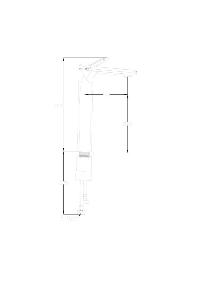 DANUBE HOME Milano Mita Art Basin Mixer With Pop Up Waste Brush Nickel - Image 2