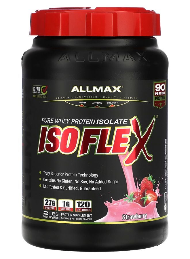 Allmax إيزوفليكس® بروتين مصل اللبن النقي بنكهة الفراولة 2 رطل (907 جرام)