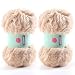 DAERBOF 2 Skeins Soft Chunky Fluffy Fuzzy Faux Fur Yarn for Crocheting Eyelash Furry Yarn for Knitting Blankets Scarves and Sweaters 35 Oz75 Yards Per RollApricot - Image 2