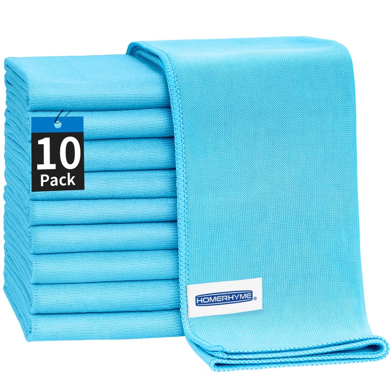 HOMERHYME HOMERHYME Microfiber Glass Cleaning Cloth  10 Pack Polishing Cloths 16 x 14 Window Cleaning Towel Streak Free Lint Free Great for All Delicate Surface Glasses Stainless Steel Windshield 