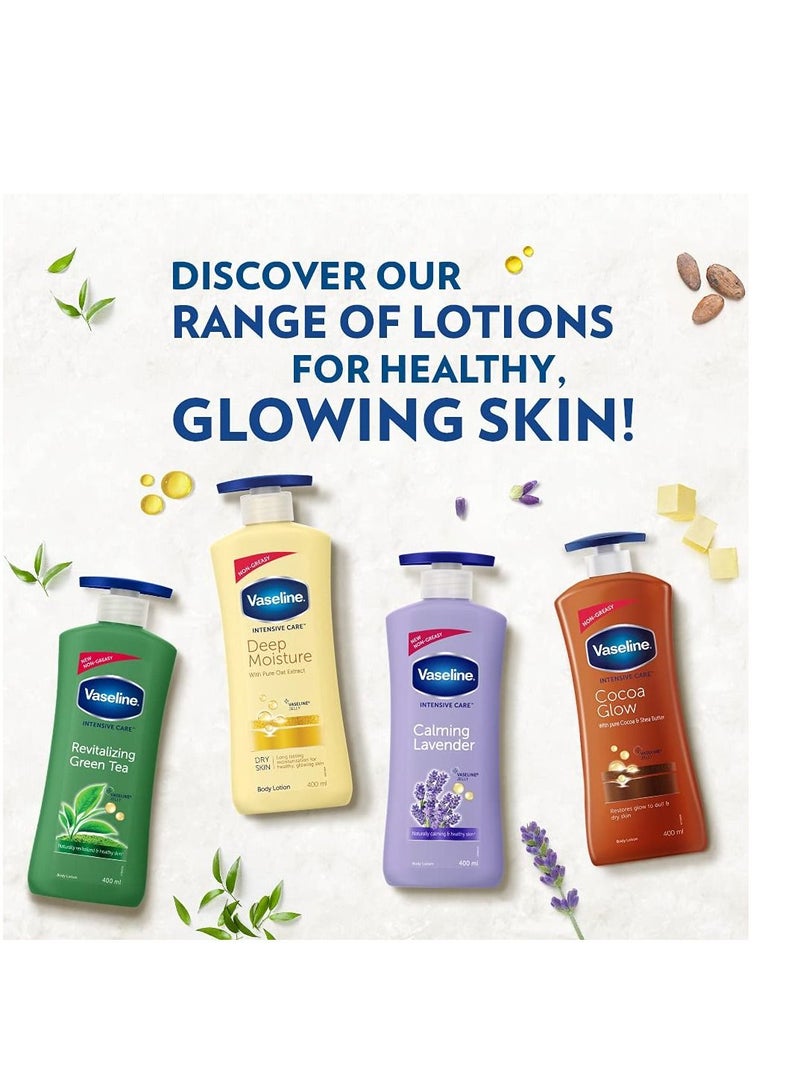 Vaseline Intensive Care Deep Moisture Nourishing Body Lotion 400ml Daily Moisturizer for Dry Skin Gives Non Greasy Glowing Skin For Men & Women - Image 4