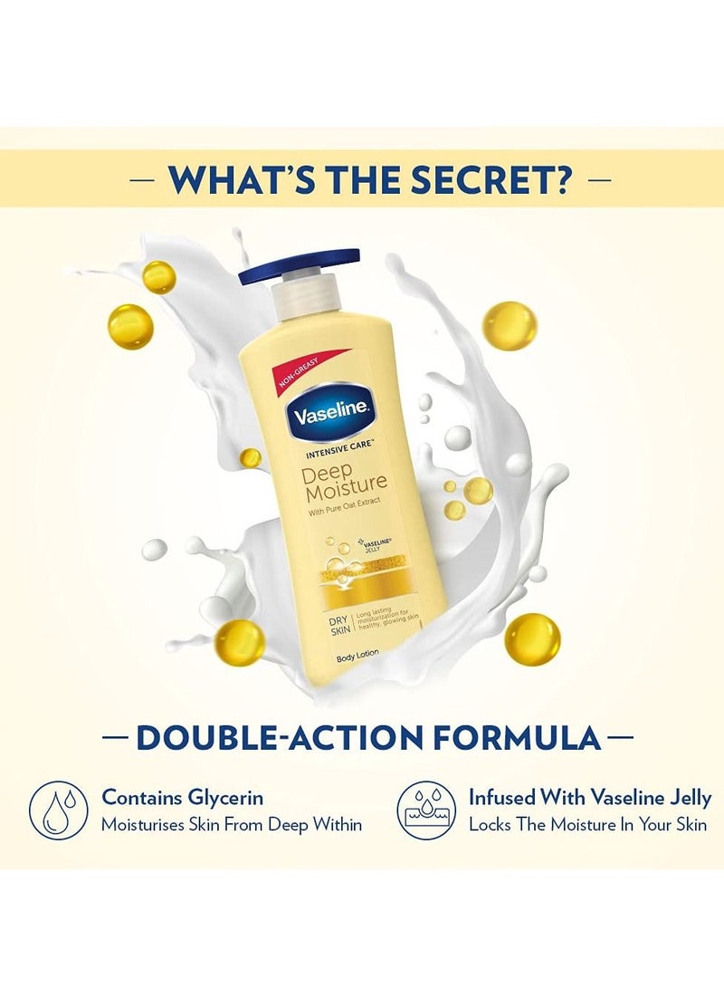 Vaseline Intensive Care Deep Moisture Nourishing Body Lotion 400ml Daily Moisturizer for Dry Skin Gives Non Greasy Glowing Skin For Men & Women - Image 2