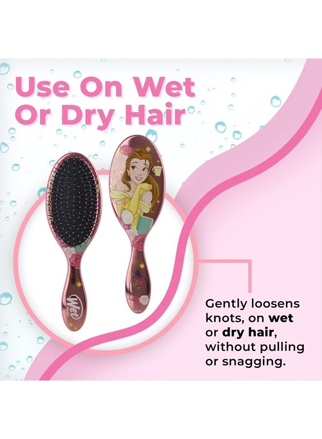 Wet Brush فرشاة فك تشابك الشعر الأصلية من ديزني Princess Wholehearted - Belle، وردي - لجميع أنواع الشعر - شعيرات IntelliFlex فائقة النعومة تنزلق بسهولة خلال التشابك - Image 4