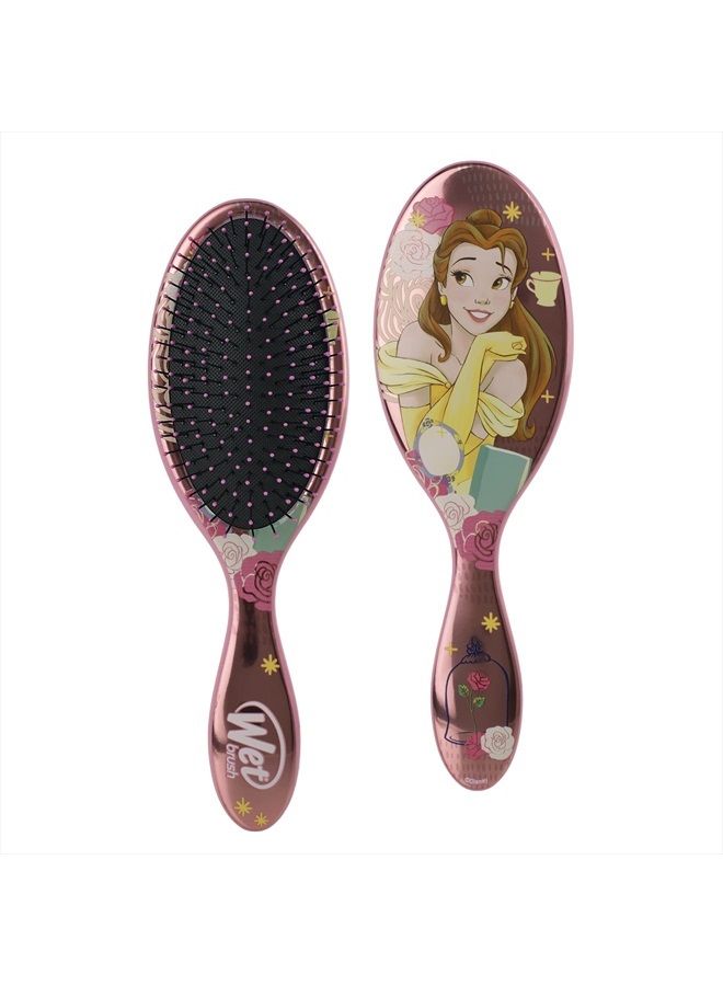 Wet Brush فرشاة فك تشابك الشعر الأصلية من ديزني Princess Wholehearted - Belle، وردي - لجميع أنواع الشعر - شعيرات IntelliFlex فائقة النعومة تنزلق بسهولة خلال التشابك - Image 1
