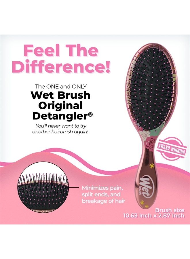 Wet Brush فرشاة فك تشابك الشعر الأصلية من ديزني Princess Wholehearted - Belle، وردي - لجميع أنواع الشعر - شعيرات IntelliFlex فائقة النعومة تنزلق بسهولة خلال التشابك - Image 2