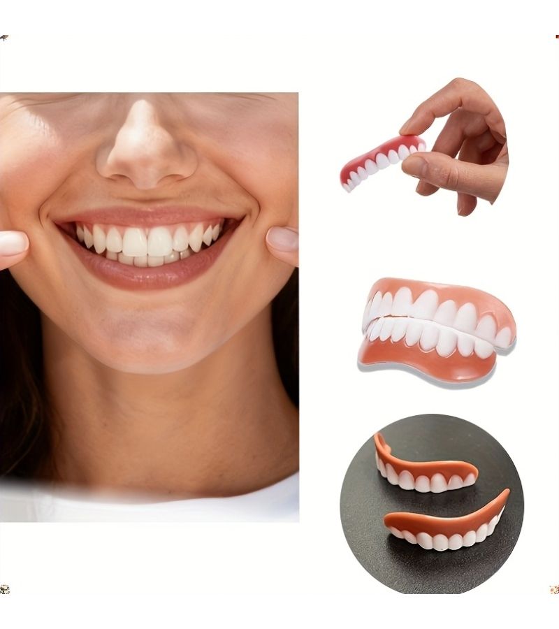 5 Pcs Set Ergonomic Decorative Veneers For Upper And Lower Teeth Comfortable Low Allergy Fit Unisex Smile Gift - Image 3