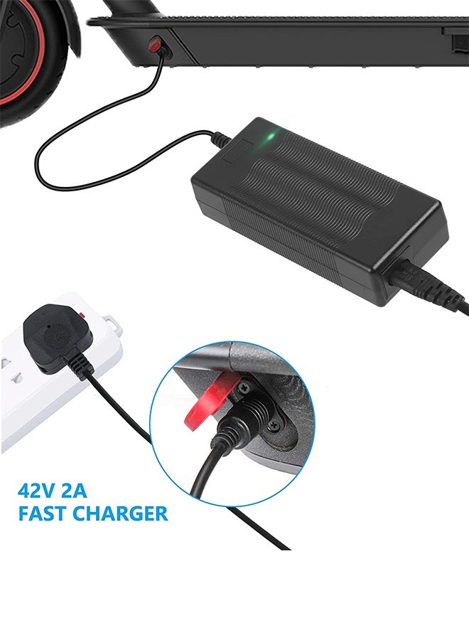 S-Color UK Plug Electric Scooter Charger 42V 2A Power Supply Adapter for Xiaomi M365/Pro 2 Universal Battery Charger for Ninebot Pure Air Pro 2 Wheel Balance Scooter Drifting Board Electric Bike - Image 3