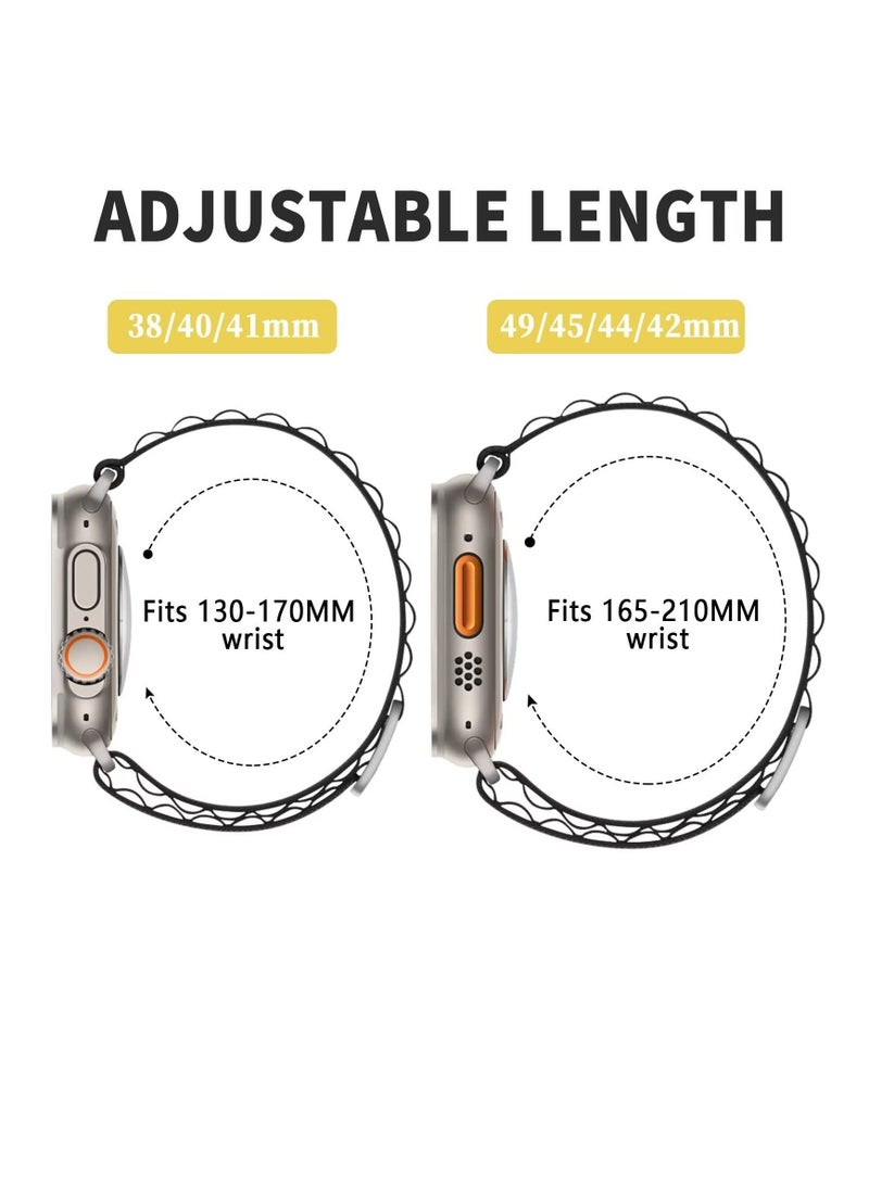 BORTONY Alpine Loop Strap Compatible with Apple Watch Ultra Strap 49mm Size 45mm 44mm 42mm Sports Nylon Adjustable Replacement Band with Titanium G-Hook for iWatch Series 8 7 6 5 SE  - Image 2