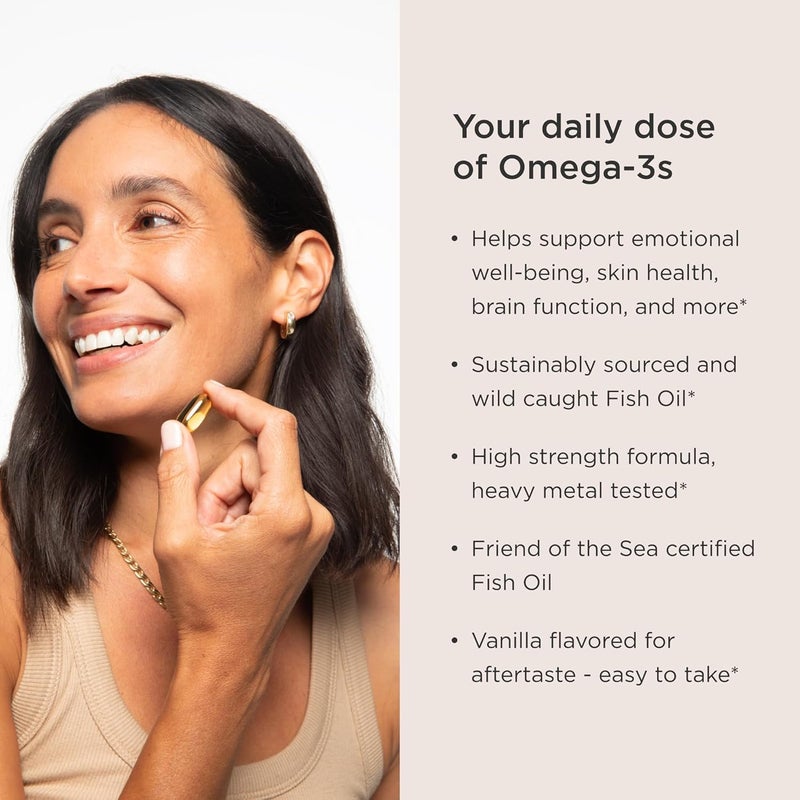 JSHealth زيت السمك أوميغا 3 عالي القوة من JSHealth، معتمد من صديق البحر، 60 كبسولة - Image 2