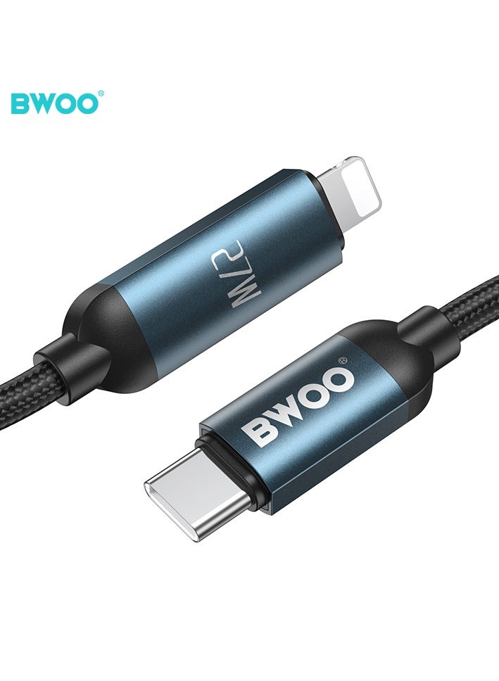 بوو كابل بيانات شحن سريع من Type-C إلى Lightning باللون الأسود - Image 3