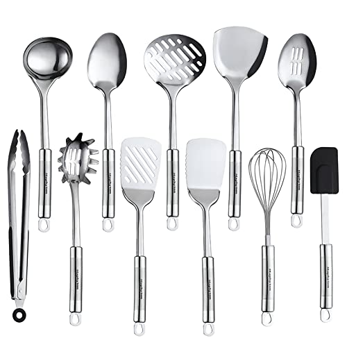 Maphyton Cooking Utensil Set, 11 PCS Stainless Steel Kitchen Utensil Set, Nonstick Kitchen Gadgets Cookware Set with Spatula - Image 1