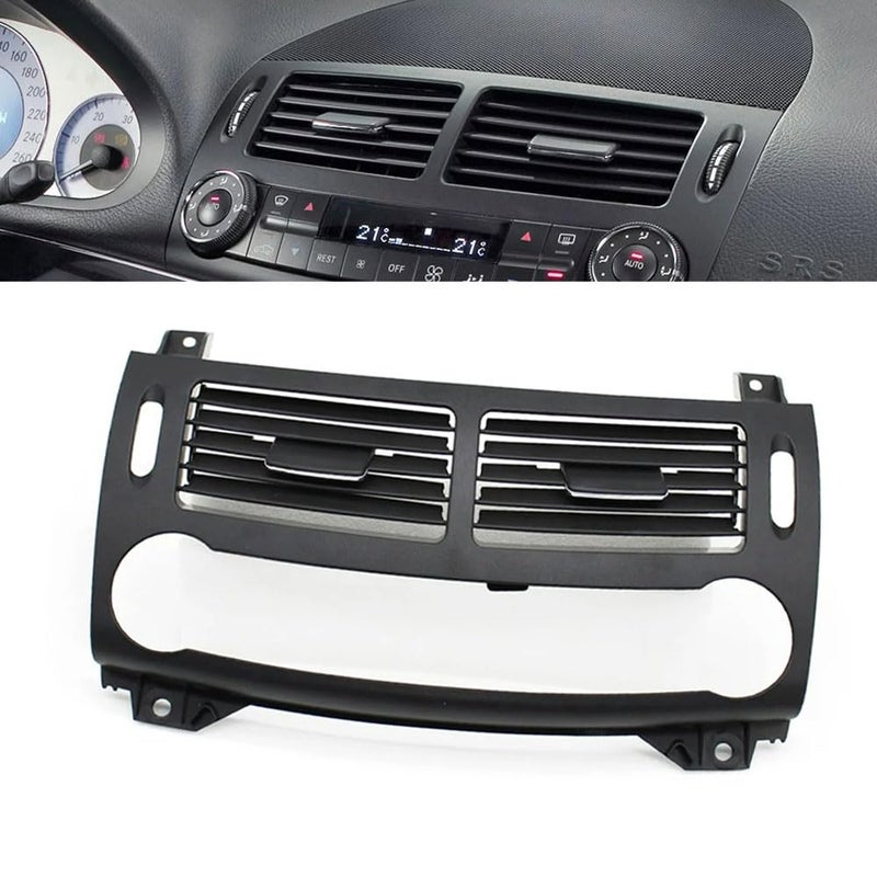 Goodithy Center Console Air Vent Outlet Cover Dashboard Air Conditioning AC Grille Frame Panel Trim Replacement For Mercedes Benz E Class W211 E200 E230 E260 E280 E300 20032008 Black