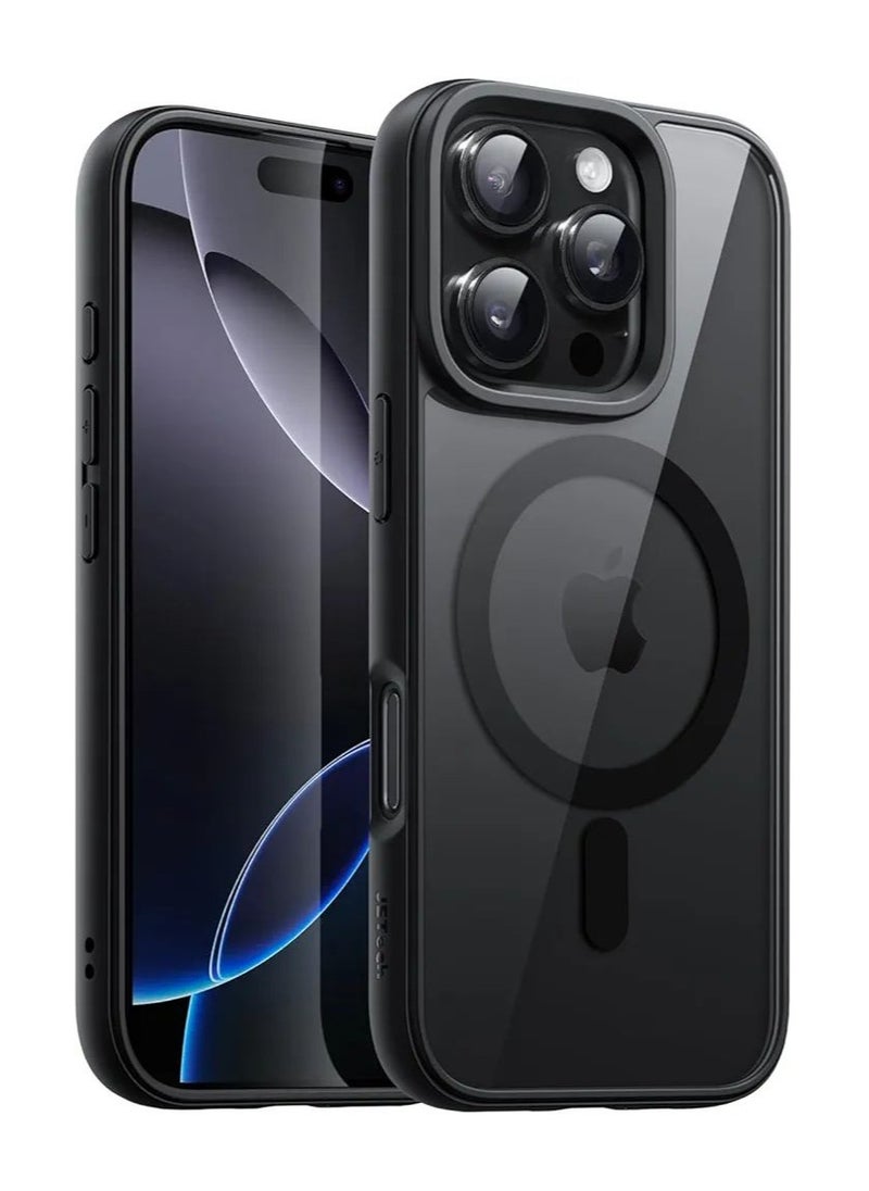 Denx - Magnetic Case for iPhone 16 Pro Max Case, Compatible with MagSafe, Plating Luxury Cover, Clear Soft TPU Shockproof Protective Phone Case, (Black) - Image 1