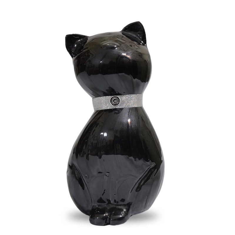 Cat Memorial Urn Beautiful Container for Ashes Cremation Keepsake for Remembering Pets Decorative cat urnBlackPurple Finish urn 42 Cubic Inch CapacityURN for cat Ashes Black