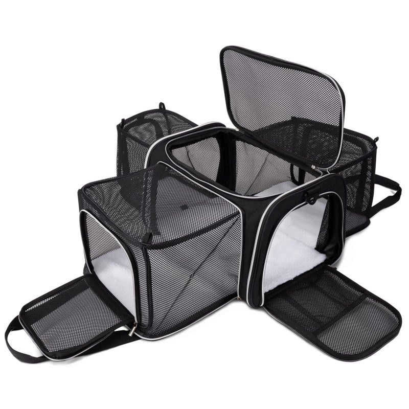 BAGLHER Cat Carrier Bag,Airline Approved Pet Carrier Soft Side Pet Travel 5 Sides Open Doors 3 Sides Expandable Foldable Dog Carrier with Fleece Pad - Image 1