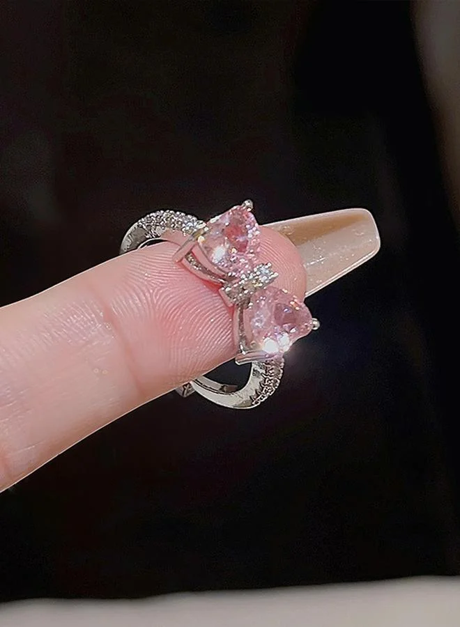 Silver Embellished Butterfly Ring