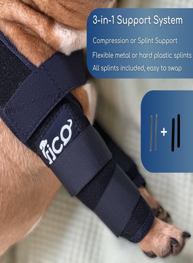 Fico Dog Elbow Brace (Double Legged) - Adjustable Front Leg Support for Elbow Dysplasia, Arthritis & Pain Relief - Includes Removable Splints - Vet Approved, Lightweight - 4 Sizes (XS-L) (X Small) - Image 3