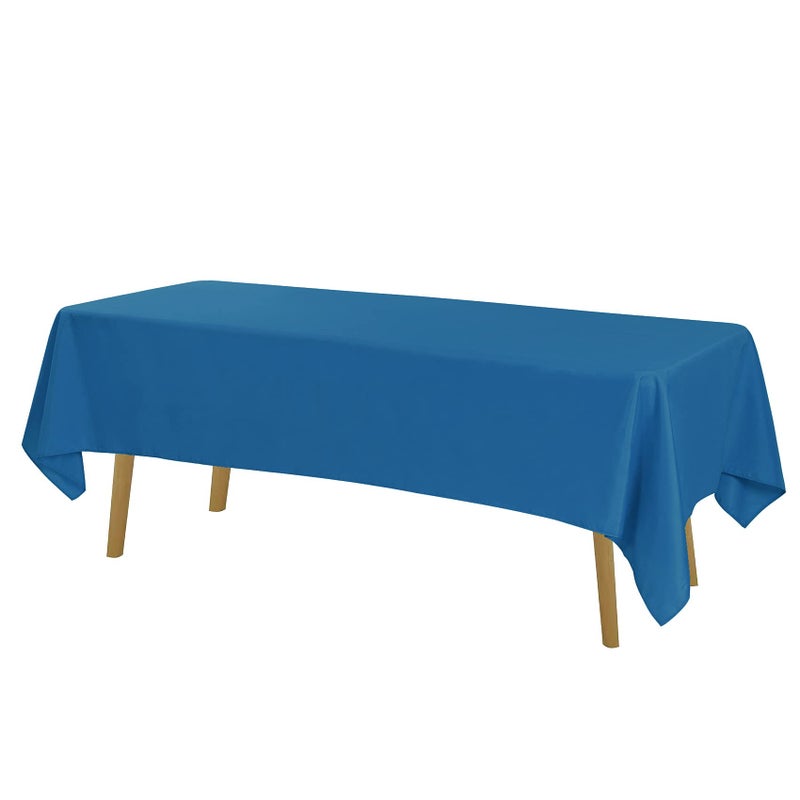 Cupuamon Rectangle Tablecloth 60x102 inch Washable Polyester Fabric Table Cloth for Wedding Party Dining Banquet Decoration(60x102  Mediterranean Blue) - Image 1