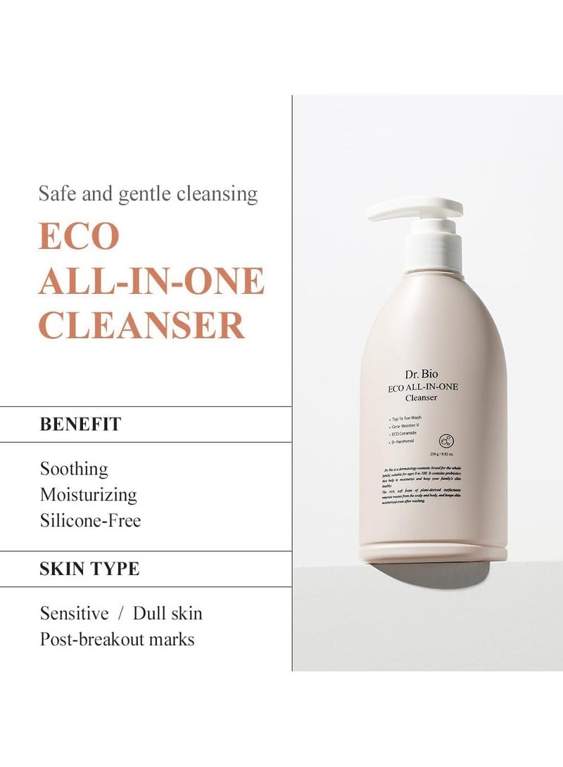 Dr.Bio Eco All-In-One Korean Cleanser 250g – Low pH Face & Body Wash for Sensitive Skin – Vegan & CICA Formula - Image 3