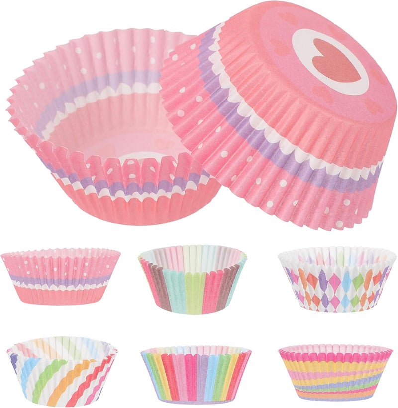 600 Pieces Greaseproof Paper Baking Cups Muffin Liners Set Small Cupcake Wrappers for Baking Accessories Home Kitchen Use - Image 1