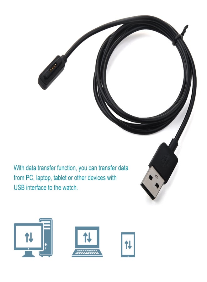 Smart Watch Charging Cable Data Transfer Cable for Asus ZenWatch 2nd with USB Interface 1-meter Cable with Magnetic Interface Smart Watch Charging Cables - Image 5