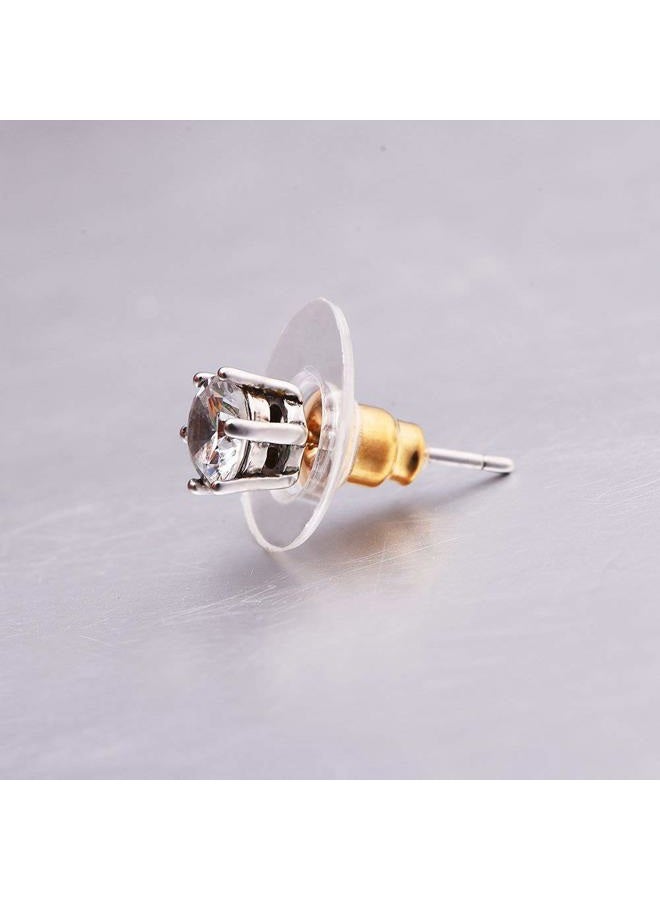 Outus 100 Pairs Bullet Clutch Earring Backs with Pad Earring Safety Backs, Silver and Gold - Image 2
