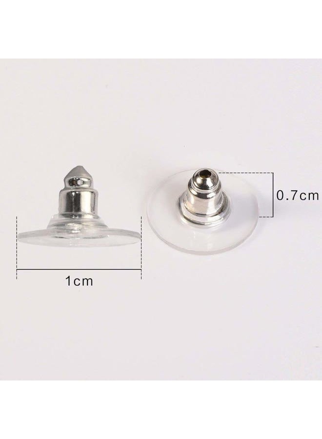 Outus 100 Pairs Bullet Clutch Earring Backs with Pad Earring Safety Backs, Silver and Gold - Image 4