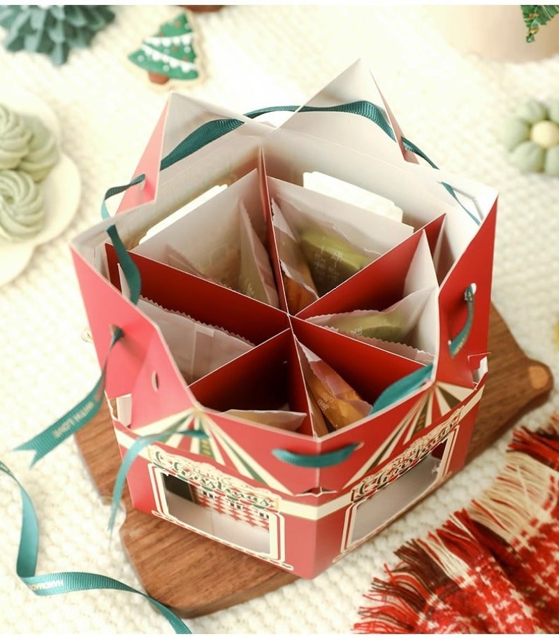 Christmas Gift Boxes 20x12x12 Cm Sturdy Cardboard - Quick Assembly Classic Red Designs for Christmas Holiday Decor - Image 4