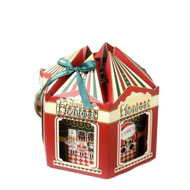 Christmas Gift Boxes 20x12x12 Cm Sturdy Cardboard - Quick Assembly Classic Red Designs for Christmas Holiday Decor - Image 1
