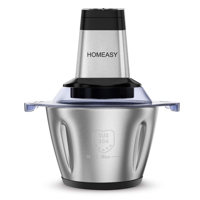 Homeasy Food Processor Meat Grinder 25L Meat Blenders Food Chopper for Meat Vegetables Fruits and Nuts Food Grinder Stainless Steel Bowl 500W 3 Speed