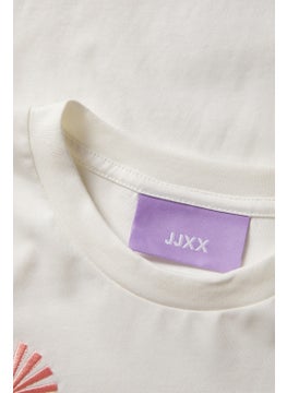 JJXX Jxpaige Women's White T-Shirt 12252311-BLANCDEBLANC  - Image 5