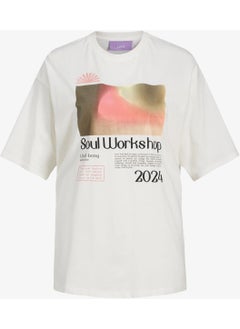 JJXX Jxpaige Women's White T-Shirt 12252311-BLANCDEBLANC  - Image 4