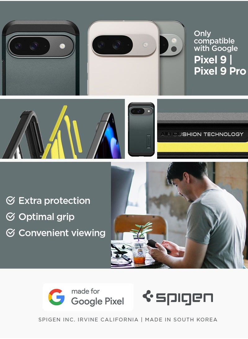 Spigen - Tough Armor Google Pixel 9 Case / Pixel 9 PRO Case Cover with Extreme Impact Foam - Abyss Green - Image 1