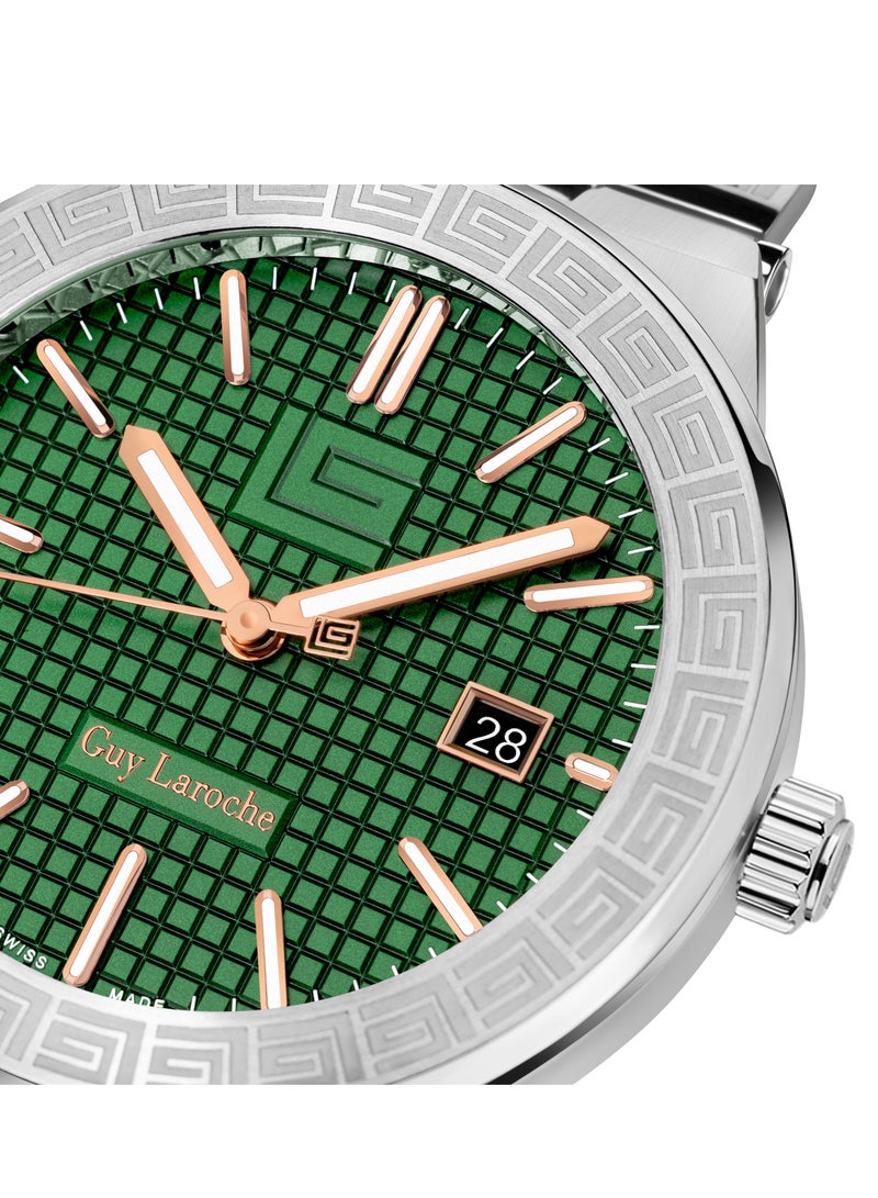 Guy Laroche Sacha Watch for Men with Black Genuine Leather Strap 42 mm 5 Atm  - Image 4