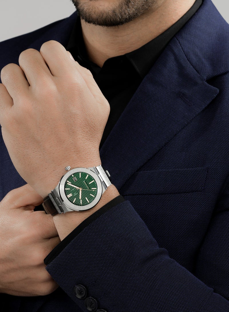 Guy Laroche Sacha Watch for Men with Black Genuine Leather Strap 42 mm 5 Atm  - Image 5
