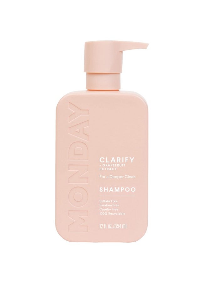 مونداي هير كير - شامبو MONDAY HAIRCARE Clarify 12 أونصة للشعر الدهني، مصنوع من مستخلص الجريب فروت وزيت جوز الهند وفيتامين E (354 مل) - Image 1