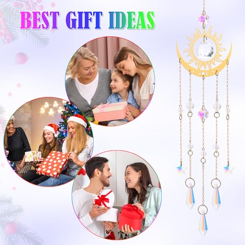 HYBEADS Crystal Suncatcher, Suncatchers for Windows Hanging Indoor Outdoor Prism Rainbow Maker Home Garden Decor for Thanks Giving Valentines's and Mother's Day - Image 4