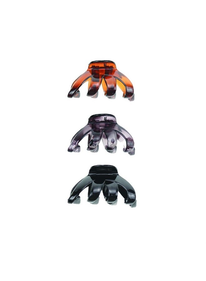 minihope Women Crystal Plastic Hair Claw for Thin to Medium Thick Hair, Beauty Basic Jaw Clip for Girls Accessories (3 colors) - Image 1