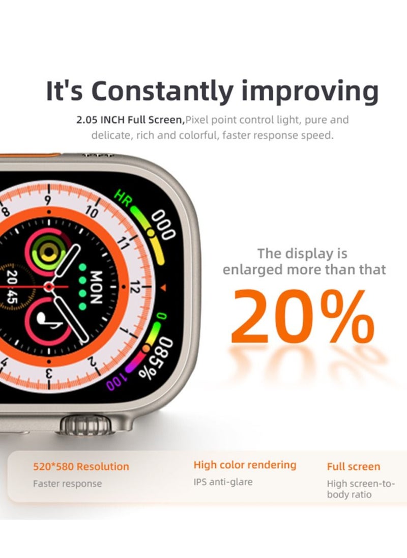 AROAQ - ZW8 Ultra Max Smartwatch Multi Functional 2.05 Inch Screen Display 200mAh Battery Waterproof Wireless Charging Bluetooth Smart Watch - Image 1