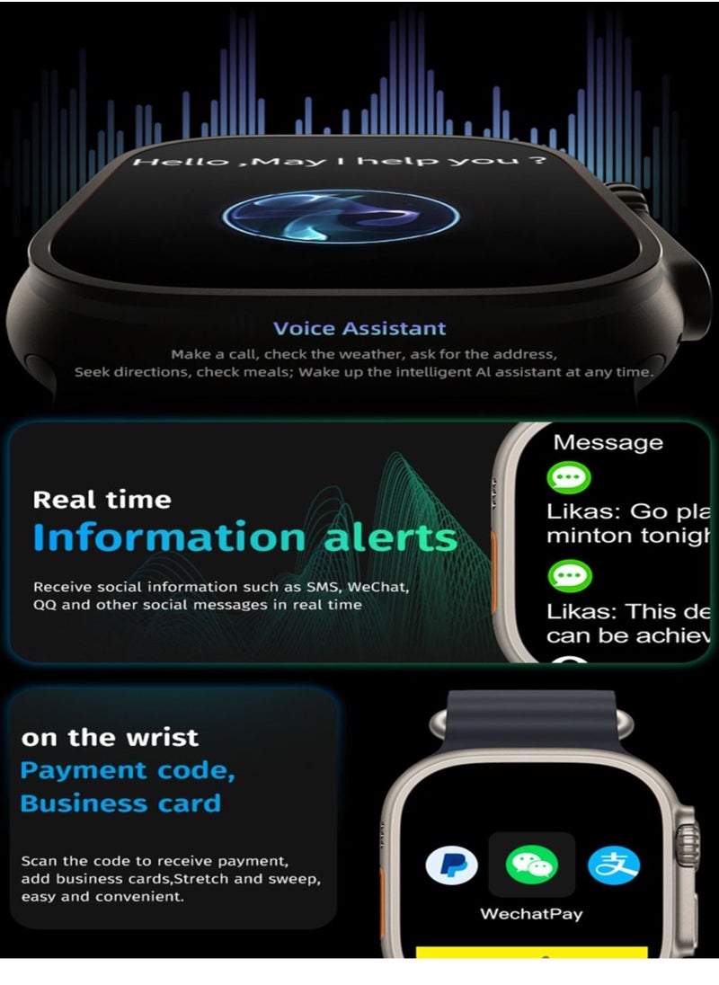 AROAQ - ZW8 Ultra Max Smartwatch Multi Functional 2.05 Inch Screen Display 200mAh Battery Waterproof Wireless Charging Bluetooth Smart Watch - Image 1