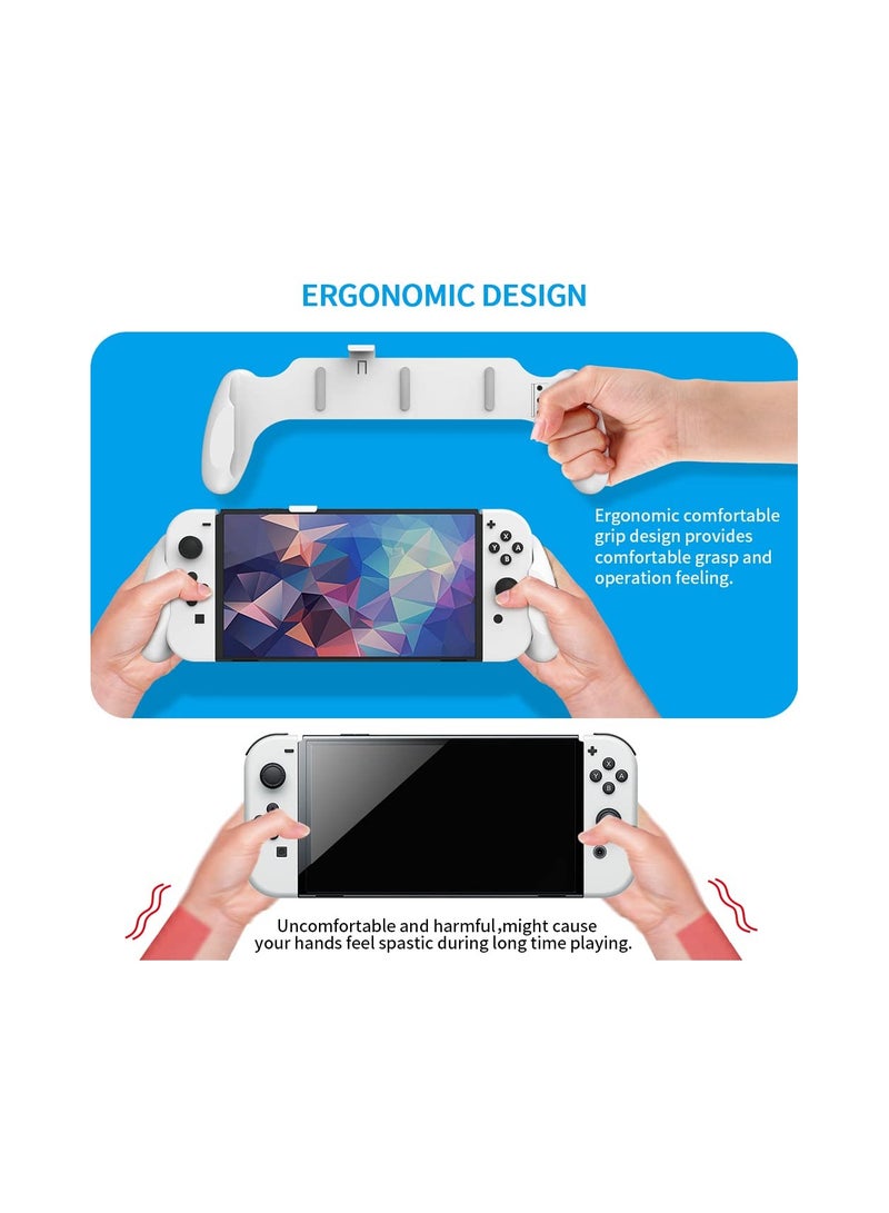 SOLARAE Ergonomic Hand Grip for Switch OLED/Dockable Switch, Comfort Fit for Nintendo Switch, Supports TV Connection (White) - Perfect for Enhanced Gaming Experience. - Image 5