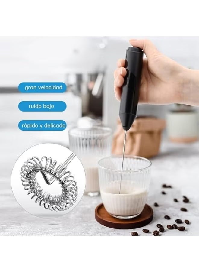 Handheld Milk Frother USB Rechargeable, 3-Speed Electric Foam Maker with 2 Stainless Steel Whisks, Portable Drink Mixer for Cappuccino, Latte, Hot Chocolate, Milkshakes & Egg Mixing – Black - Image 5