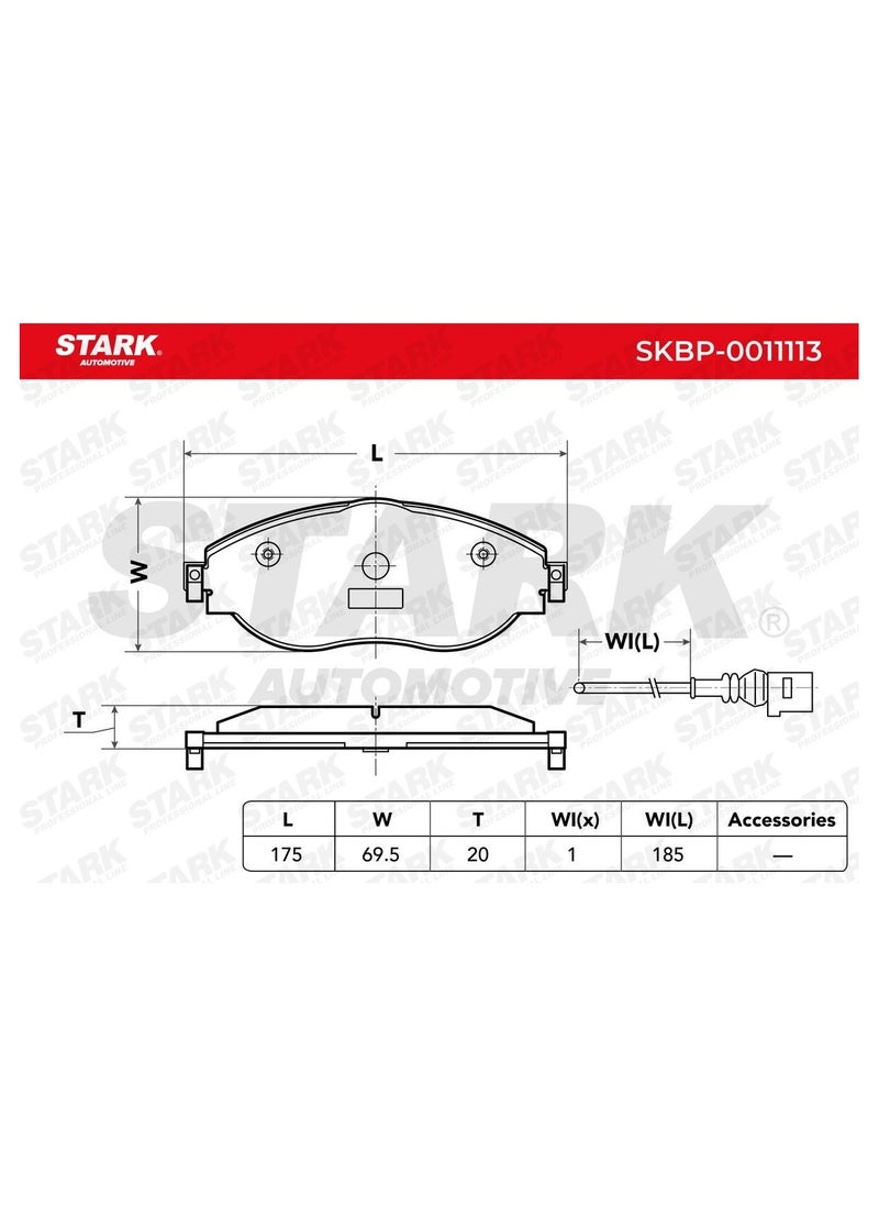 Stark - BRAKE PAD SET FOR 8V0698151C /  5Q0698151K /  7N0698151F /  7N0698151E /  7N0698151C /  JZW698151AT /  3C0698151G /  3C0698151E /  7N0698151A /  3C0698151F /  3C0698151H /  7N0698151D /  7N0698151B - Image 1