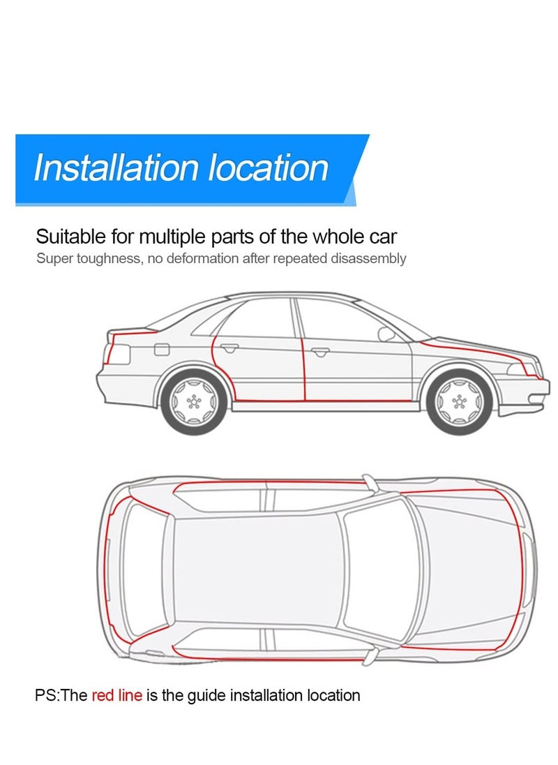 PAMEER - Car Door Edge rubber Guards Seal Protectors U Shape Edge Trim Used to Protect from Dust Sound and Collision Size 5m Red Color - Image 1