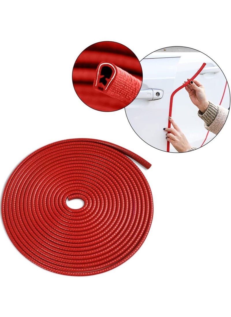 PAMEER - Car Door Edge rubber Guards Seal Protectors U Shape Edge Trim Used to Protect from Dust Sound and Collision Size 5m Red Color - Image 1