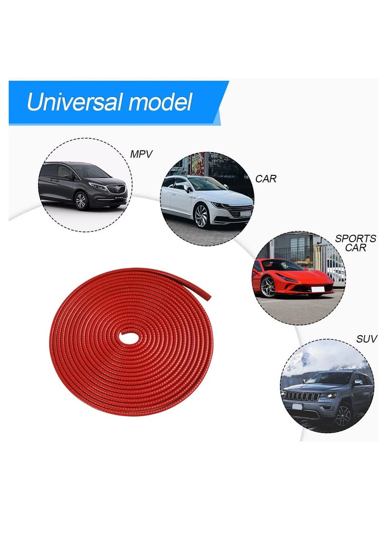 PAMEER - Car Door Edge rubber Guards Seal Protectors U Shape Edge Trim Used to Protect from Dust Sound and Collision Size 5m Red Color - Image 1