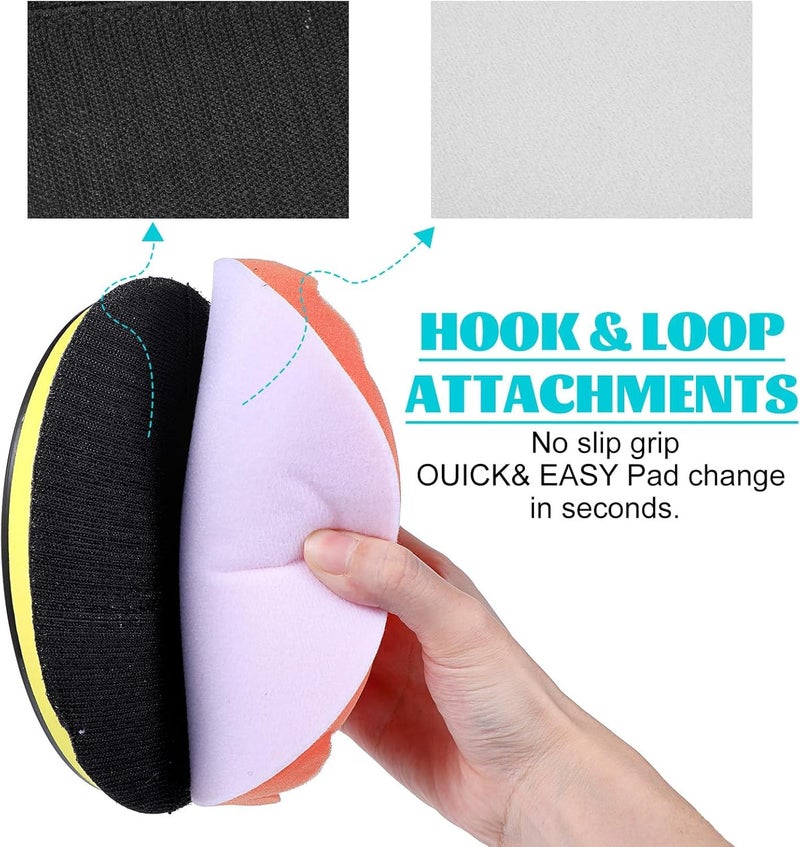 HALAMODO Compound Drill Sponge Buff Polishing Pad Set, Car Buffing Polishing Padfor Car Buffer Polisher Sanding Waxing Cutting (7) - Image 2