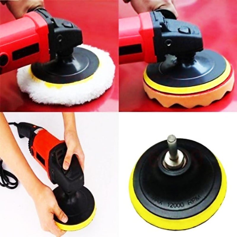 HALAMODO Compound Drill Sponge Buff Polishing Pad Set, Car Buffing Polishing Padfor Car Buffer Polisher Sanding Waxing Cutting (7) - Image 5