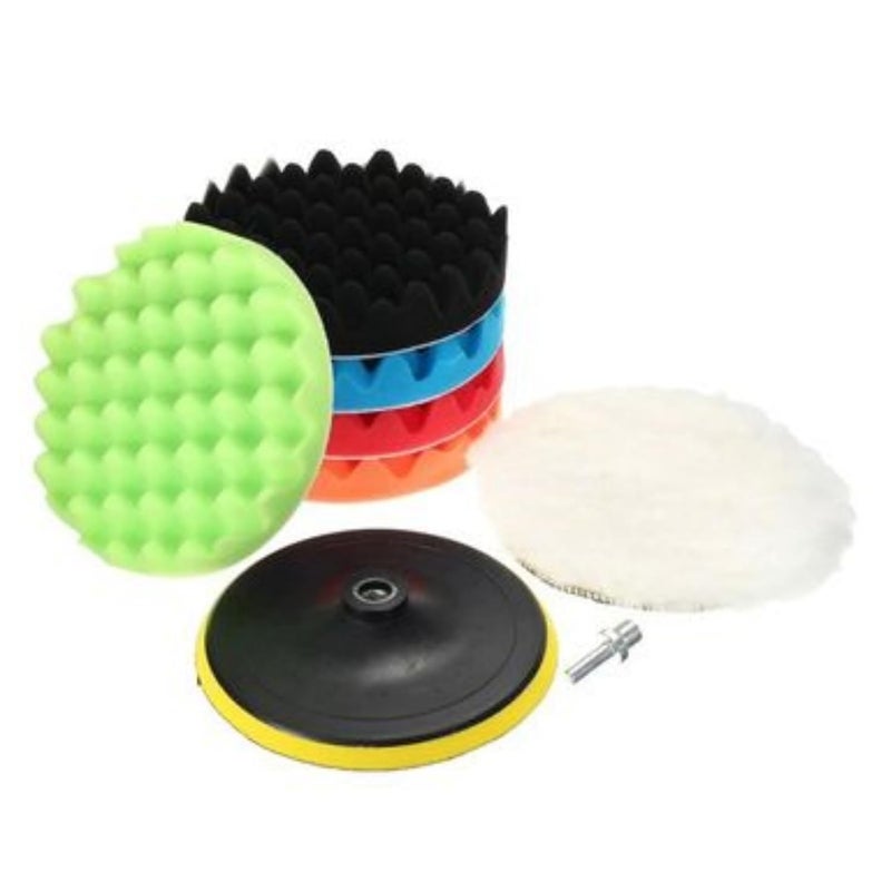HALAMODO Compound Drill Sponge Buff Polishing Pad Set, Car Buffing Polishing Padfor Car Buffer Polisher Sanding Waxing Cutting (7) - Image 1
